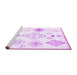 Sideview of Machine Washable Solid Purple Modern Area Rugs, wshcon2746pur
