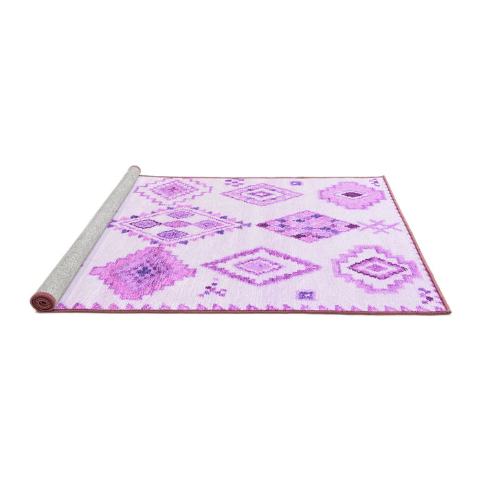 Sideview of Machine Washable Solid Purple Modern Area Rugs, wshcon2747pur