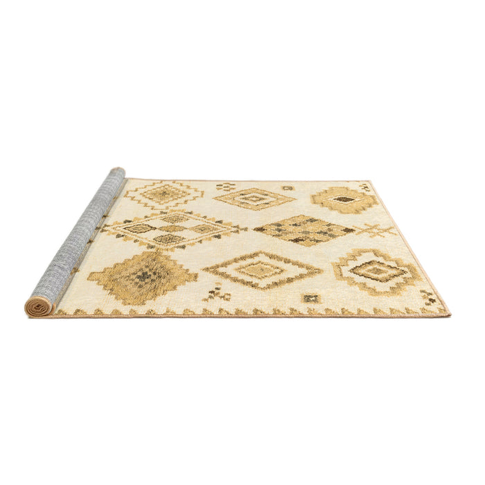 Sideview of Machine Washable Solid Brown Modern Rug, wshcon2747brn