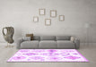 Machine Washable Solid Purple Modern Area Rugs in a Living Room, wshcon2747pur