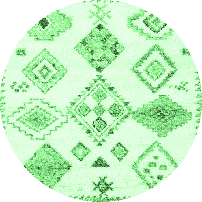 Round Solid Emerald Green Modern Rug, con2747emgrn