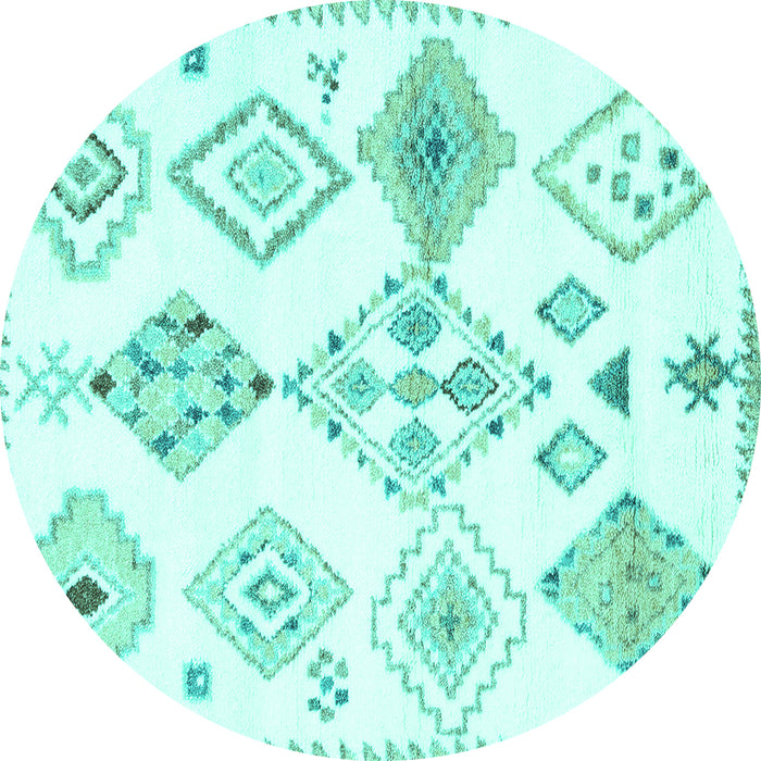 Round Solid Turquoise Modern Rug, con2747turq