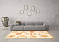 Machine Washable Solid Orange Modern Rug, wshcon2747org