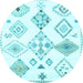 Round Solid Light Blue Modern Rug, con2747lblu