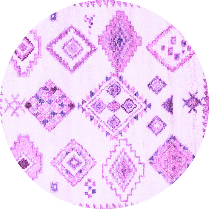 Round Solid Purple Modern Rug, con2747pur