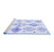 Sideview of Machine Washable Solid Blue Modern Rug, wshcon2747blu