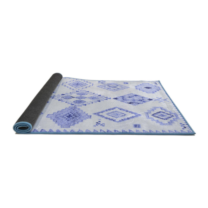 Sideview of Solid Blue Modern Rug, con2747blu
