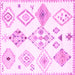 Square Solid Pink Modern Rug, con2747pnk