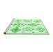 Sideview of Machine Washable Solid Emerald Green Modern Area Rugs, wshcon2747emgrn