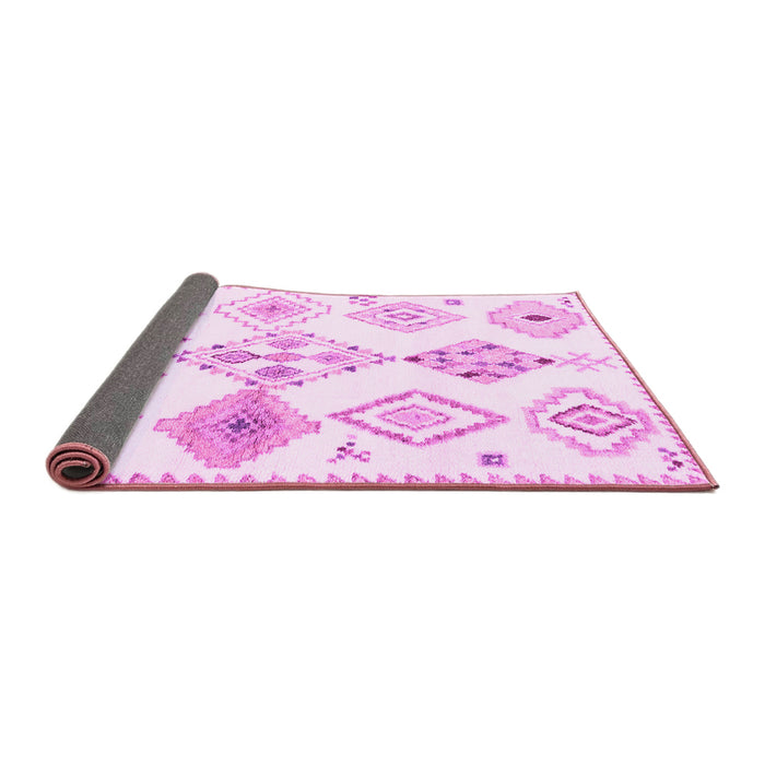 Sideview of Solid Pink Modern Rug, con2747pnk