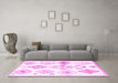 Machine Washable Solid Pink Modern Rug in a Living Room, wshcon2747pnk