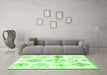 Machine Washable Solid Green Modern Area Rugs in a Living Room,, wshcon2747grn