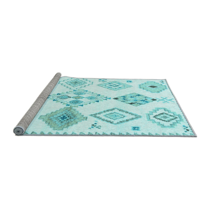 Sideview of Machine Washable Solid Light Blue Modern Rug, wshcon2747lblu