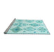 Sideview of Machine Washable Solid Light Blue Modern Rug, wshcon2747lblu