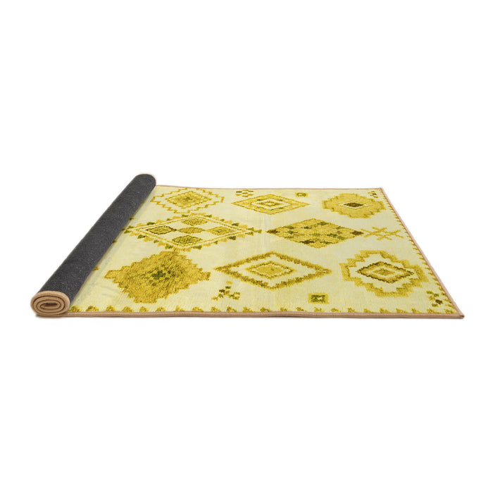 Sideview of Solid Yellow Modern Rug, con2747yw
