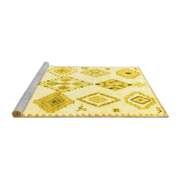 Sideview of Machine Washable Solid Yellow Modern Rug, wshcon2747yw