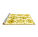 Sideview of Machine Washable Solid Yellow Modern Rug, wshcon2747yw