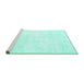 Sideview of Machine Washable Solid Turquoise Modern Area Rugs, wshcon2748turq