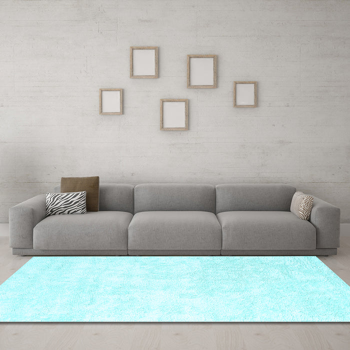 Machine Washable Solid Light Blue Modern Rug in a Living Room, wshcon2748lblu