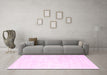 Machine Washable Solid Pink Modern Rug in a Living Room, wshcon2748pnk