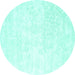 Round Solid Turquoise Modern Rug, con2748turq