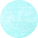 Round Solid Light Blue Modern Rug, con2748lblu