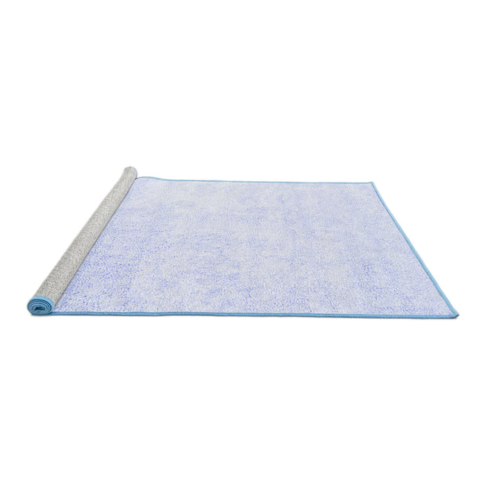 Sideview of Machine Washable Solid Blue Modern Rug, wshcon2748blu