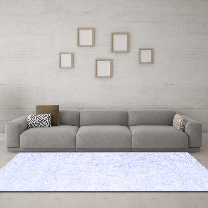 Machine Washable Solid Blue Modern Rug in a Living Room, wshcon2748blu