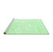 Sideview of Machine Washable Solid Emerald Green Modern Area Rugs, wshcon2748emgrn