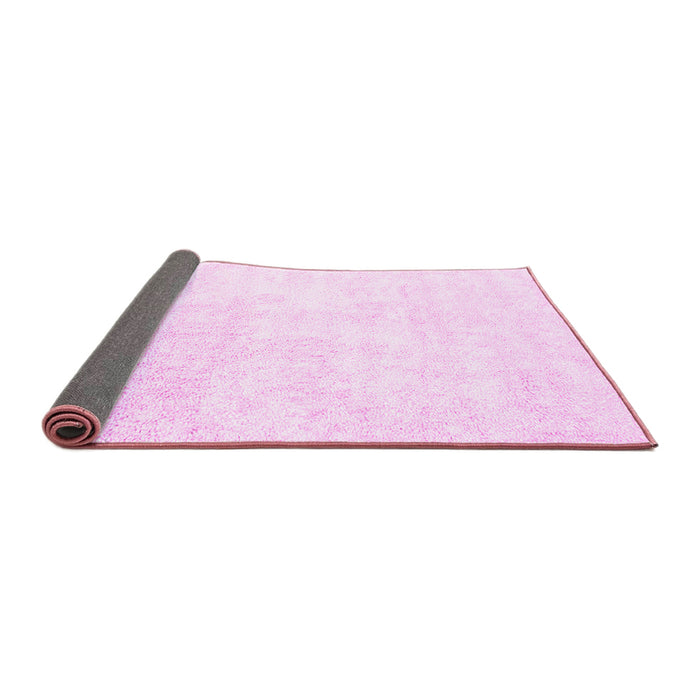 Sideview of Solid Pink Modern Rug, con2748pnk