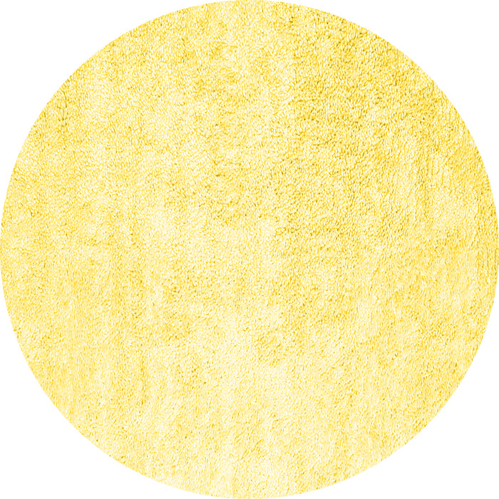 Round Solid Yellow Modern Rug, con2748yw