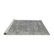 Serging Thickness of Machine Washable Contemporary Cloud Gray Rug, wshcon2749