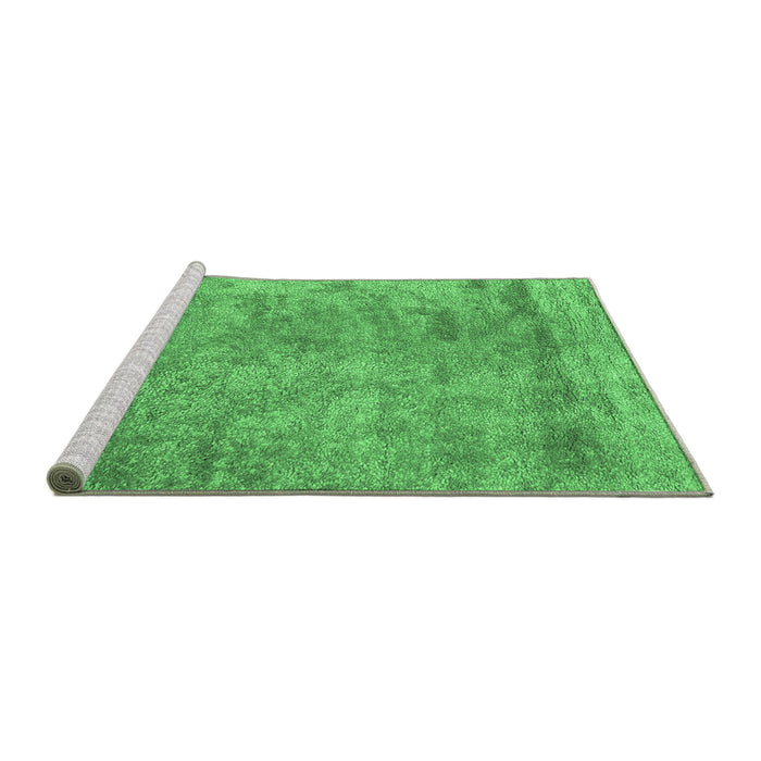 Sideview of Machine Washable Abstract Emerald Green Contemporary Area Rugs, wshcon2749emgrn