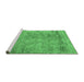 Sideview of Machine Washable Abstract Emerald Green Contemporary Area Rugs, wshcon2749emgrn