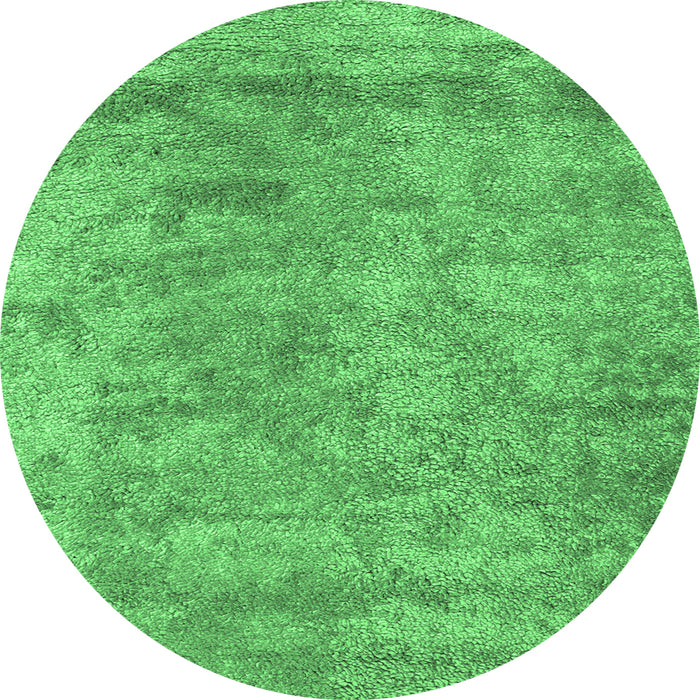 Round Abstract Emerald Green Contemporary Rug, con2749emgrn