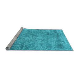 Sideview of Machine Washable Abstract Light Blue Contemporary Rug, wshcon2749lblu