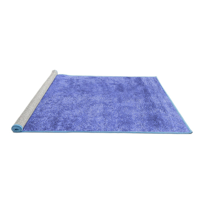 Sideview of Machine Washable Abstract Blue Contemporary Rug, wshcon2749blu