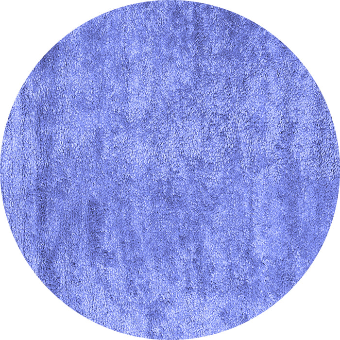 Round Abstract Blue Contemporary Rug, con2749blu