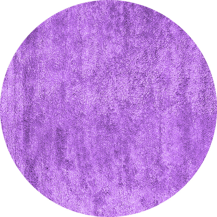 Round Abstract Purple Contemporary Rug, con2749pur