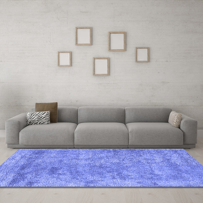 Machine Washable Abstract Blue Contemporary Rug in a Living Room, wshcon2749blu