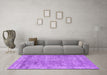 Machine Washable Abstract Purple Contemporary Area Rugs in a Living Room, wshcon2749pur