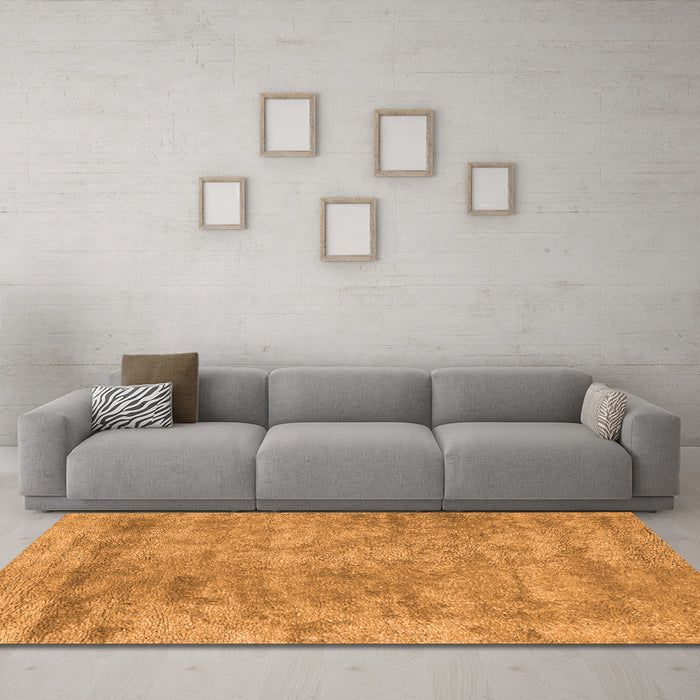 Machine Washable Abstract Orange Contemporary Area Rugs in a Living Room, wshcon2749org