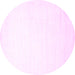 Round Machine Washable Solid Pink Modern Rug, wshcon274pnk