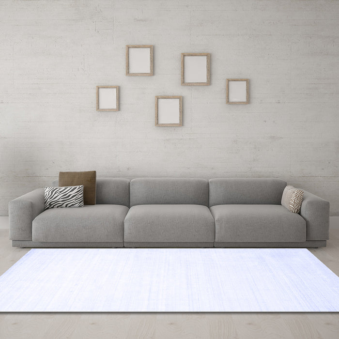 Machine Washable Solid Blue Modern Rug in a Living Room, wshcon274blu