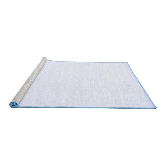 Sideview of Machine Washable Solid Blue Modern Rug, wshcon274blu