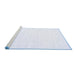 Sideview of Machine Washable Solid Blue Modern Rug, wshcon274blu