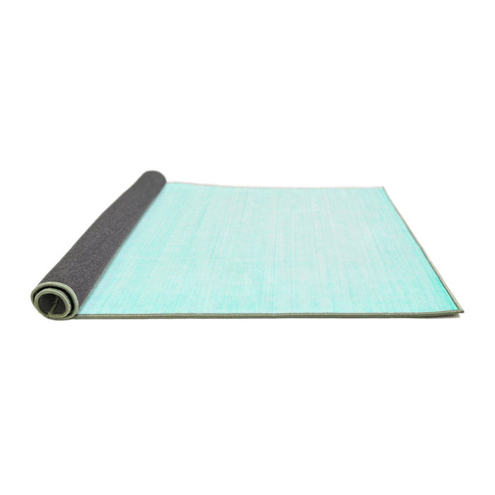 Sideview of Solid Turquoise Modern Rug, con274turq