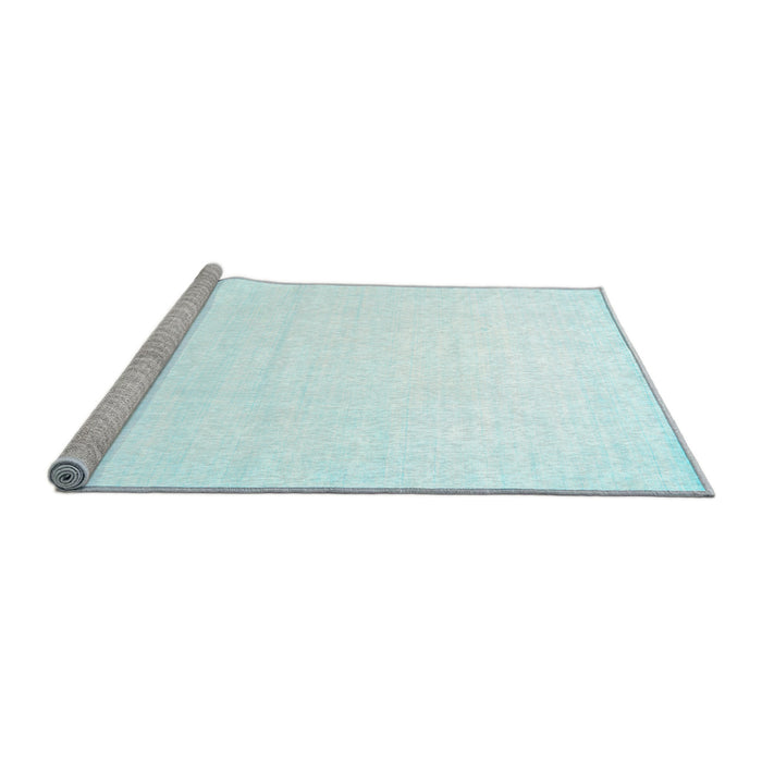 Sideview of Machine Washable Solid Light Blue Modern Rug, wshcon274lblu