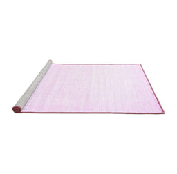 Sideview of Machine Washable Solid Pink Modern Rug, wshcon274pnk