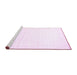 Sideview of Machine Washable Solid Pink Modern Rug, wshcon274pnk